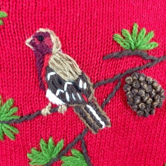 Vintage Bird Sweater Zip Front Size Large - Picture 8 of 10